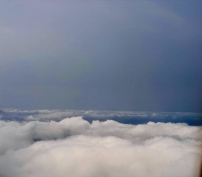 Nuvens de tempestade vistas do céu